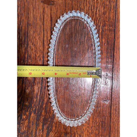 Vintage Cut Glass Oval Olive Dish / Trinket Dish / Candy Dish - Picture 5 of 6